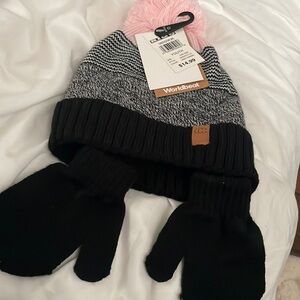 Beanie with mittens nwt